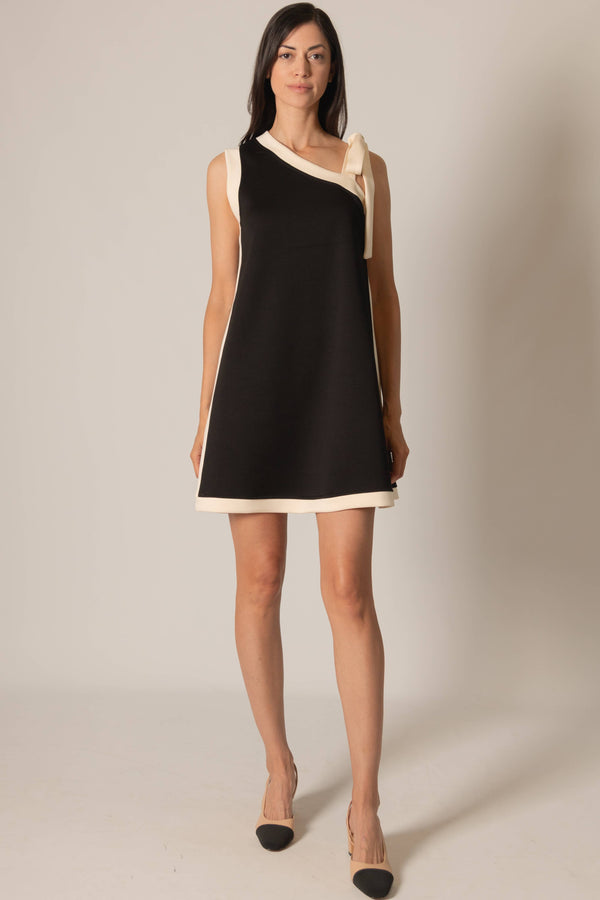 Contrast Tie Strap Mini Dress