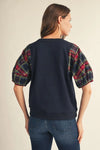 Plaid Sleeve Top