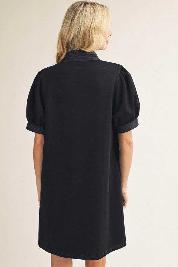 Puff Sleeve Shift Dress