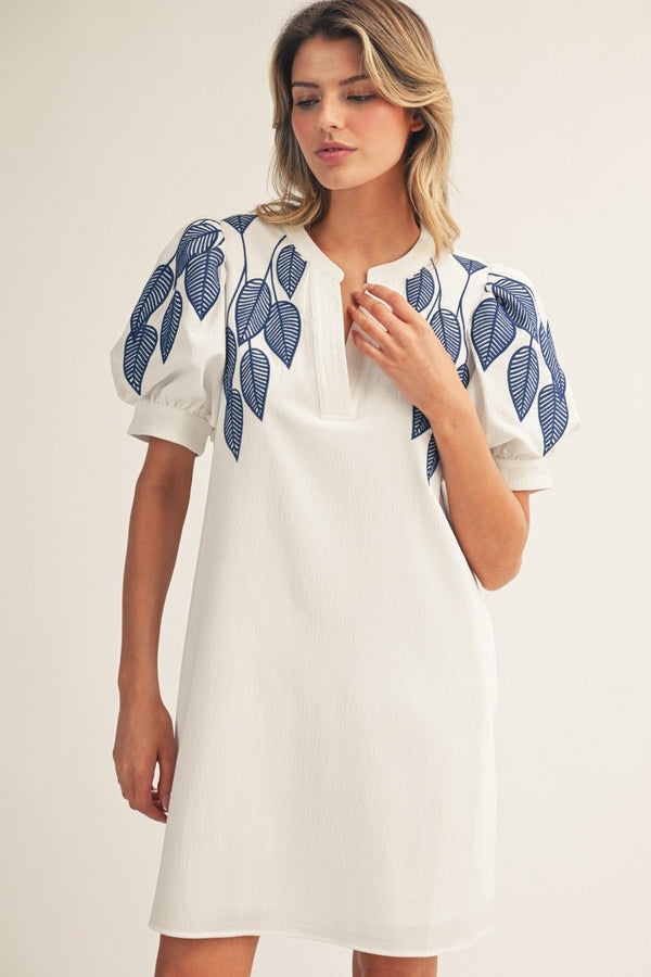 Embroidered Shift Dress