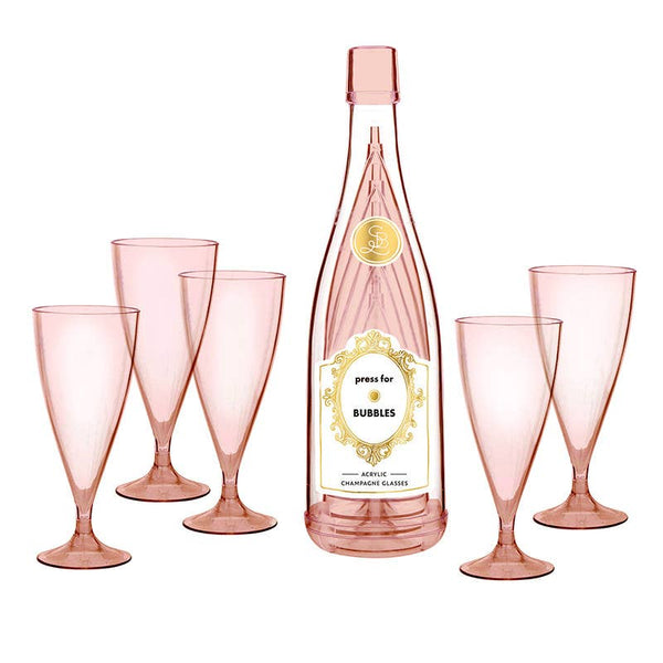 Acrylic Champagne Bottle + Glasses