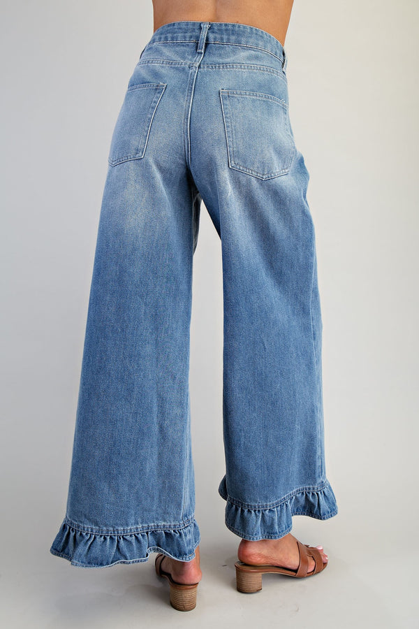Ruffle Hem Jeans