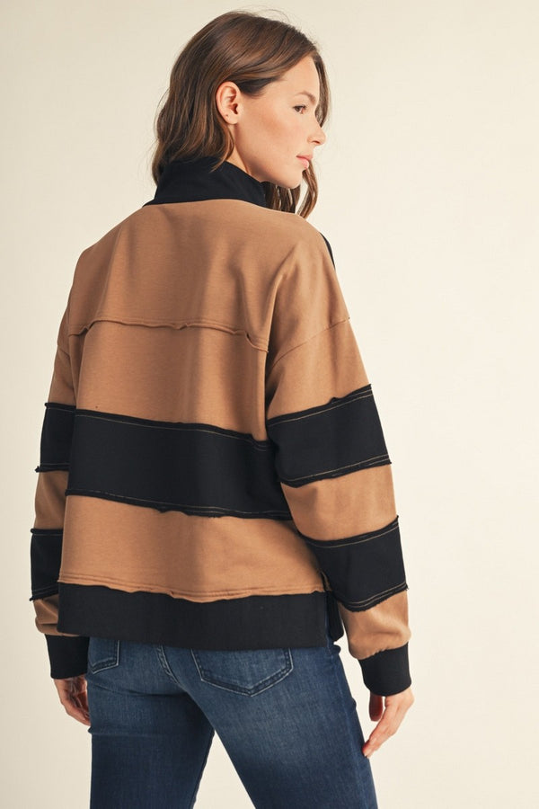 Grommet Trim Color Block Top
