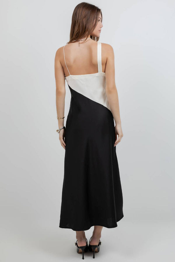 Satin Cowl Neck Dress