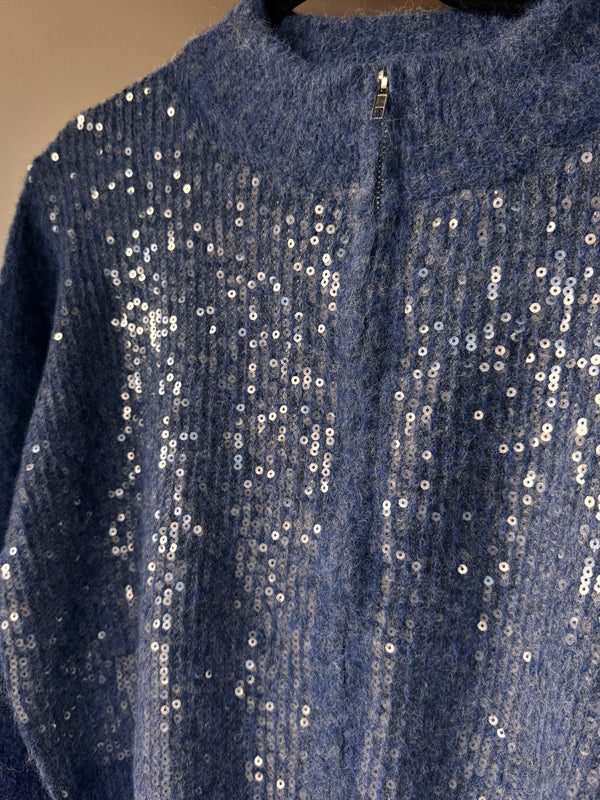 Sequin Zip Cardi