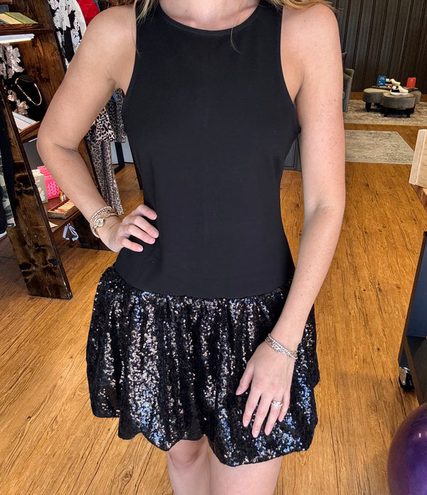 Sequin Hem Dress