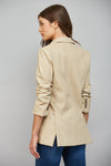 Double Breast Faux Leather Blazer