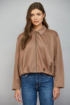 Pleated Hem Bomber