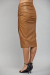 Faux Leather Midi Skirt