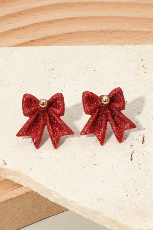 Glitter Bow Earrings