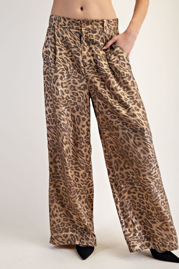 Metallic Leopard Pants