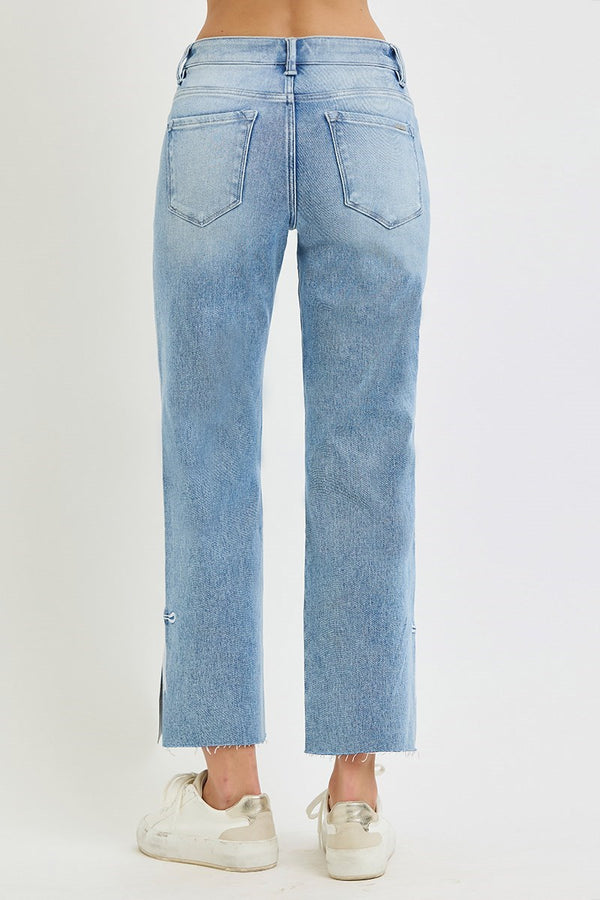 High Rise Crop Embroidered Jean by Risen