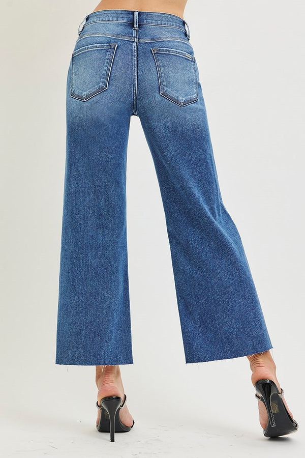 High Rise Crop Creased Jean by Risen