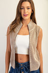Full Zip Sleeveless Sweater