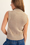 Full Zip Sleeveless Sweater