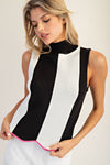 Stripe Sleeveless Sweater