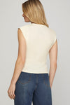 Sleeveless Shoulder Pad Top