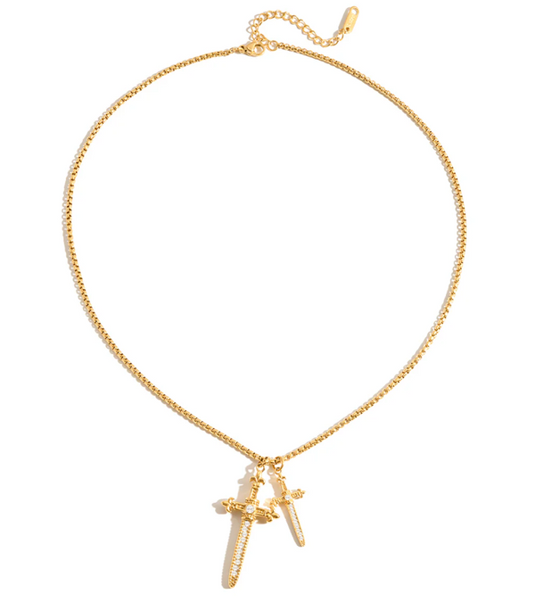 Double Cross Necklace