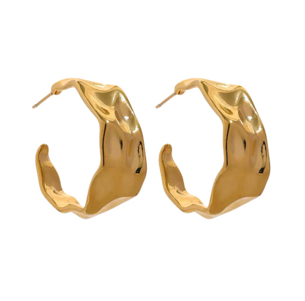 Hammered Gold Hoops