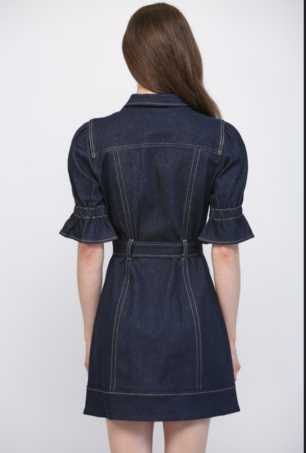 Zip Front Denim Dress