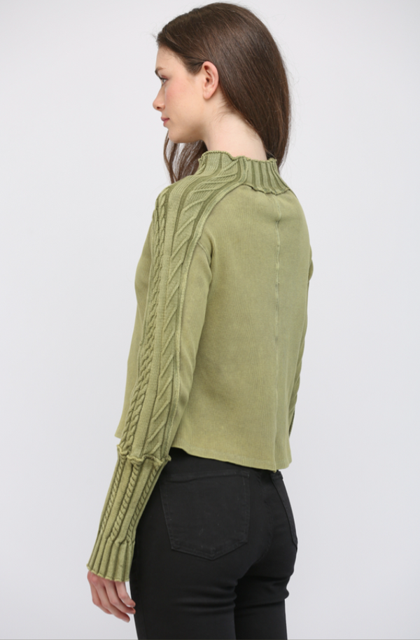 Cable Mock Neck