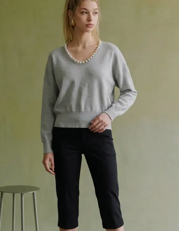 Pearl Neck Sweater