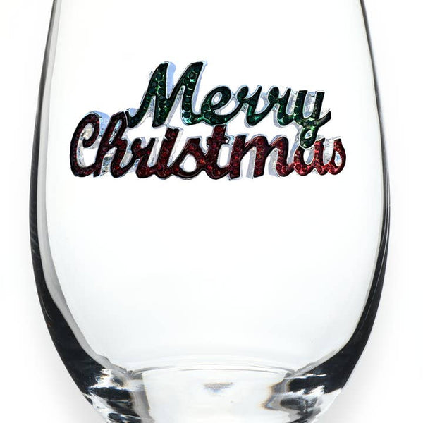 Merry Christmas Wine Glass