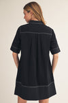 Stitch Accent Shirt Dress