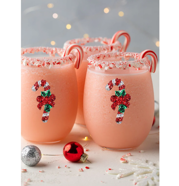 Candy Cane Wine Glass