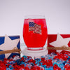 American Flag Jeweled Stemless Wine Glass