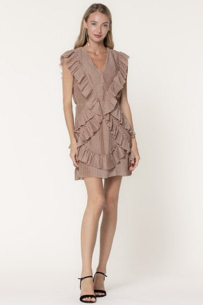 Back Cut Out Dress Medium / Tan
