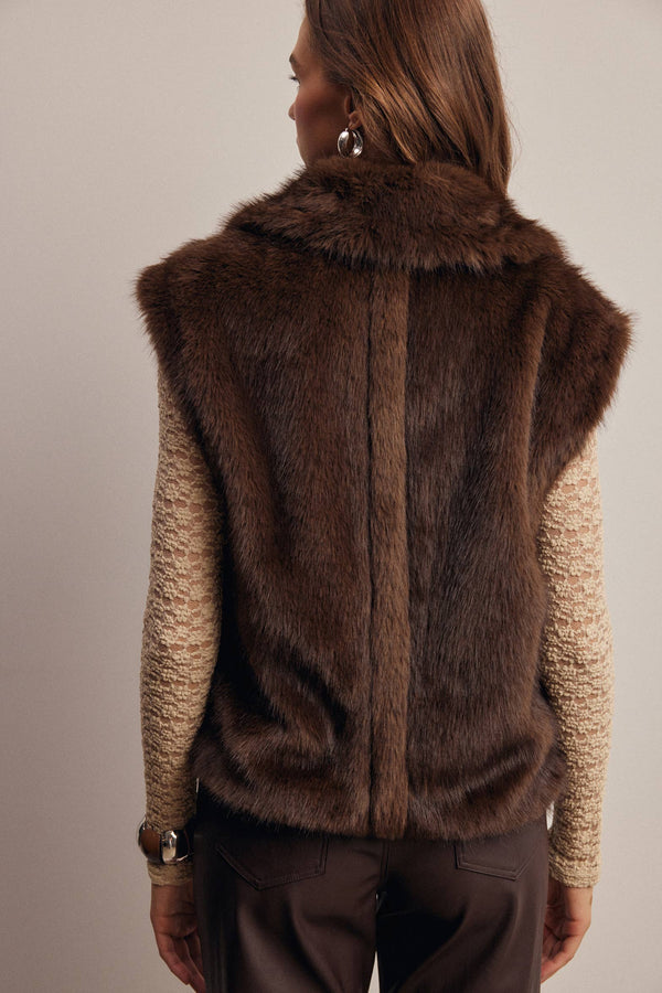 Faux Fur Collared Vest