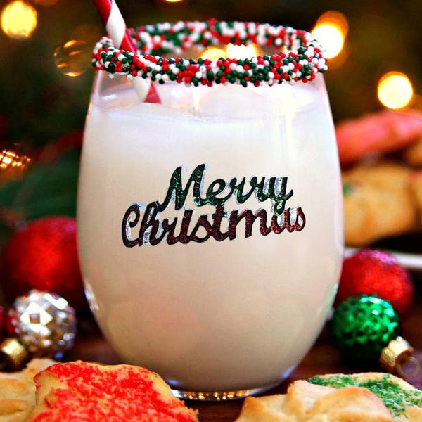 Merry Christmas Wine Glass
