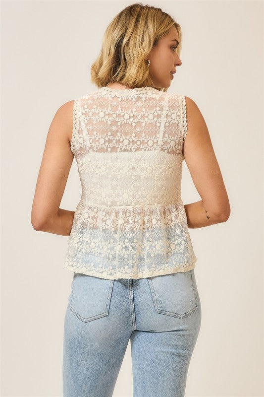 V Neck Lace Top