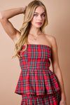 Plaid Peplum Top