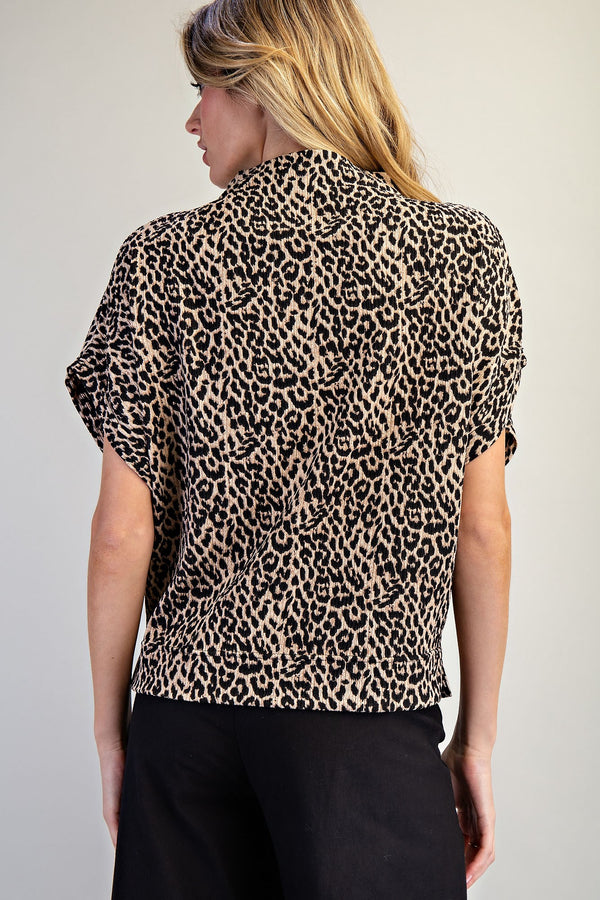 Leopard Dolman Top