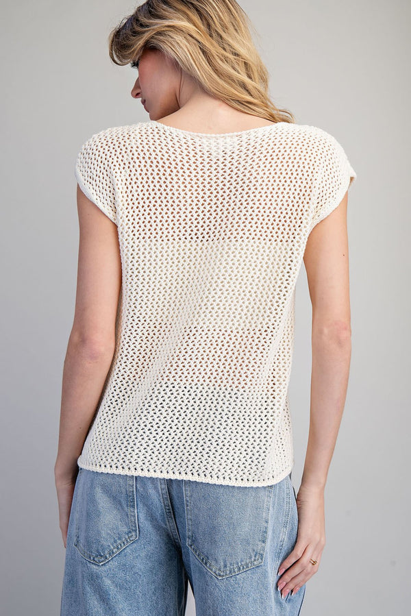 Stars & Stripes Open Knit Top