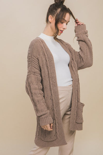 Chenille Cable Knit Cardi