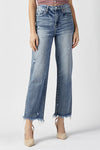 Risen Straight Frayed Hem HRC Jeans