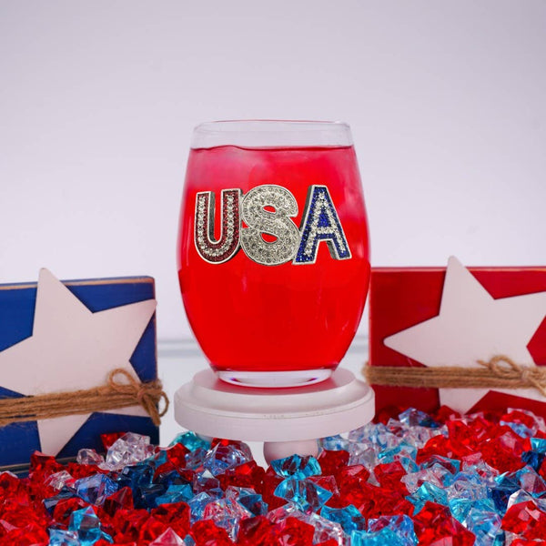 USA Stemless Wine Glass