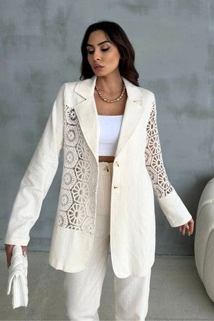 Linen and Lace Blazer