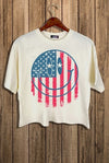 USA Happy Face Crop Tee