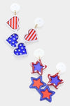 Red White & Blue Dropdown Earrings