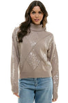 Sequin Turtle Neck Sweater