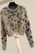 Beaded Animal Print Sweater