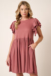 Short Ruffle Sleeve Dress