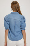 Puff Sleeve Denim Shirt