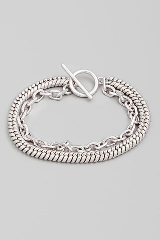Double Chain Toggle Bracelet