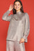 Foil Mock Neck Blouse