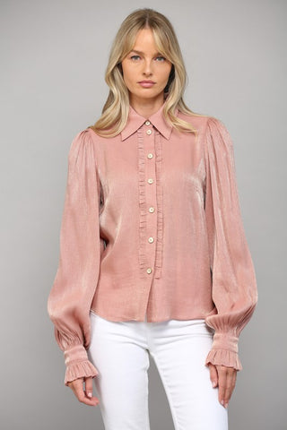 Frill Detail Puff Sleeve Blouse